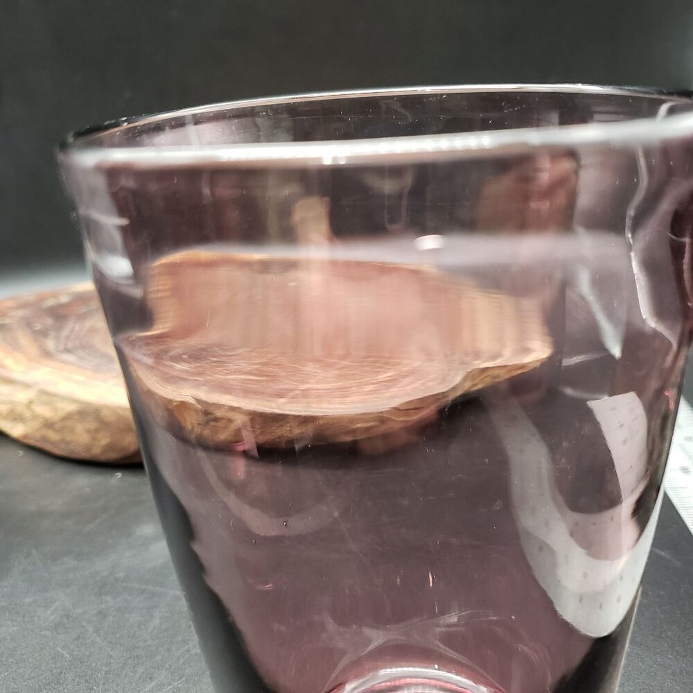 Vintage Amethyst Glass Tumbler Glasses Set of 3 Hand Blown Style 6” - Picture 4 of 8
